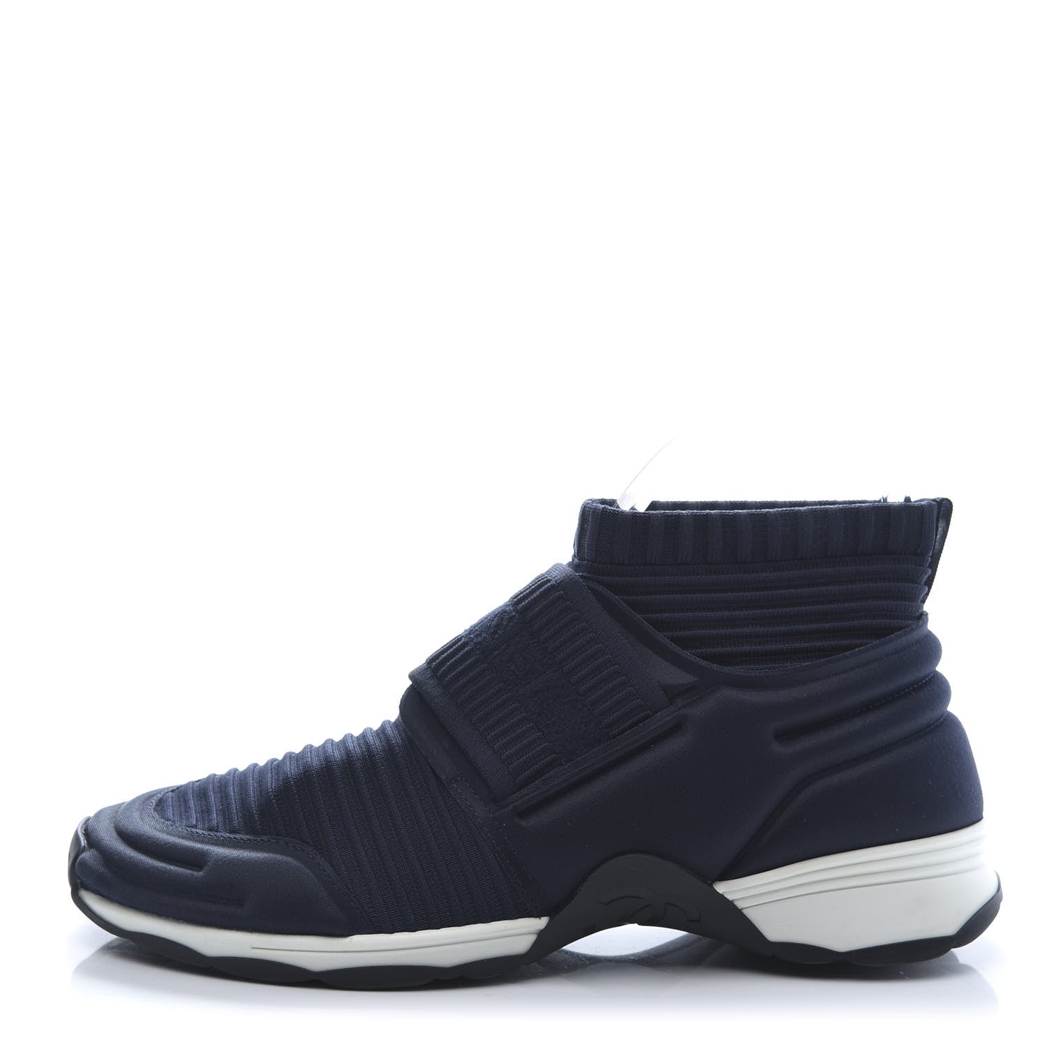 Chanel Stretch Fabric CC Sneakers 39 Blue 1 of 9