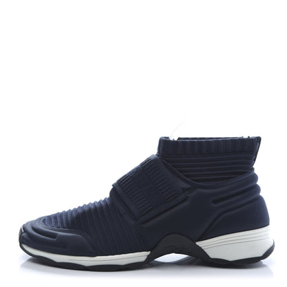 Chanel Stretch Fabric CC Sneakers 39 Blue 1 of 9