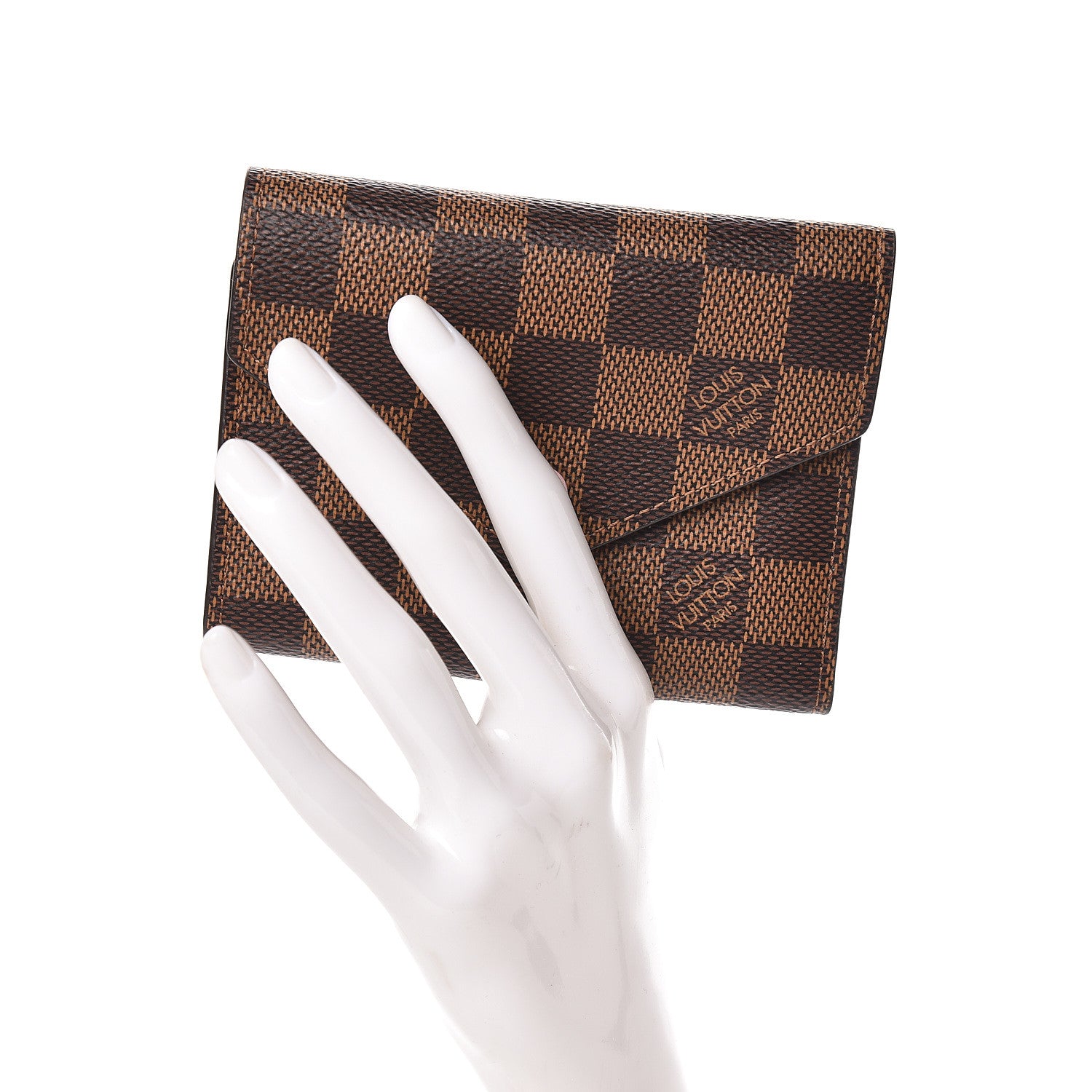 Louis Vuitton Damier Ebene Victorine Wallet Rose Ballerine 2 of 8