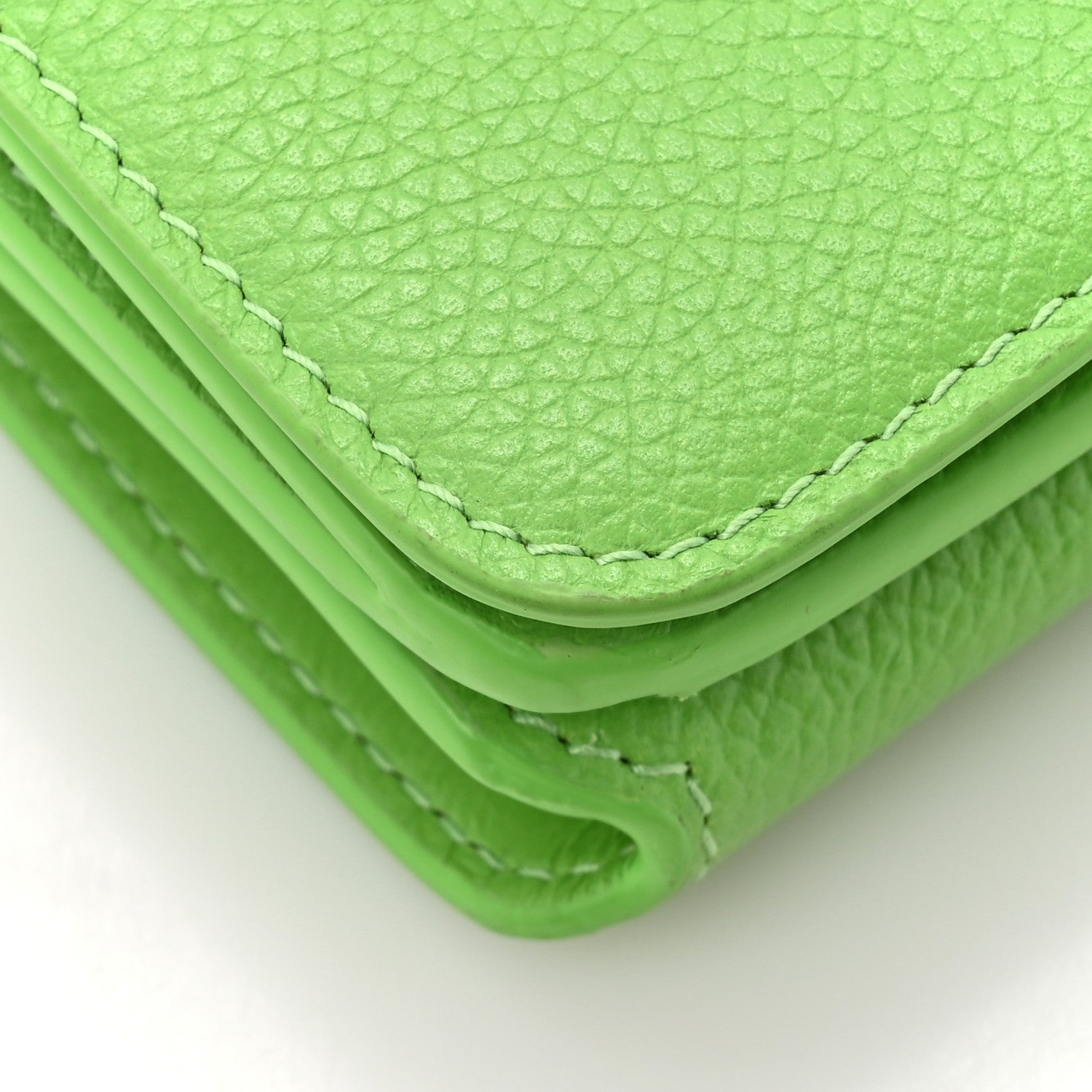 Balenciaga Calfskin Logo Everyday Mini Wallet Green Pink 10 of 13