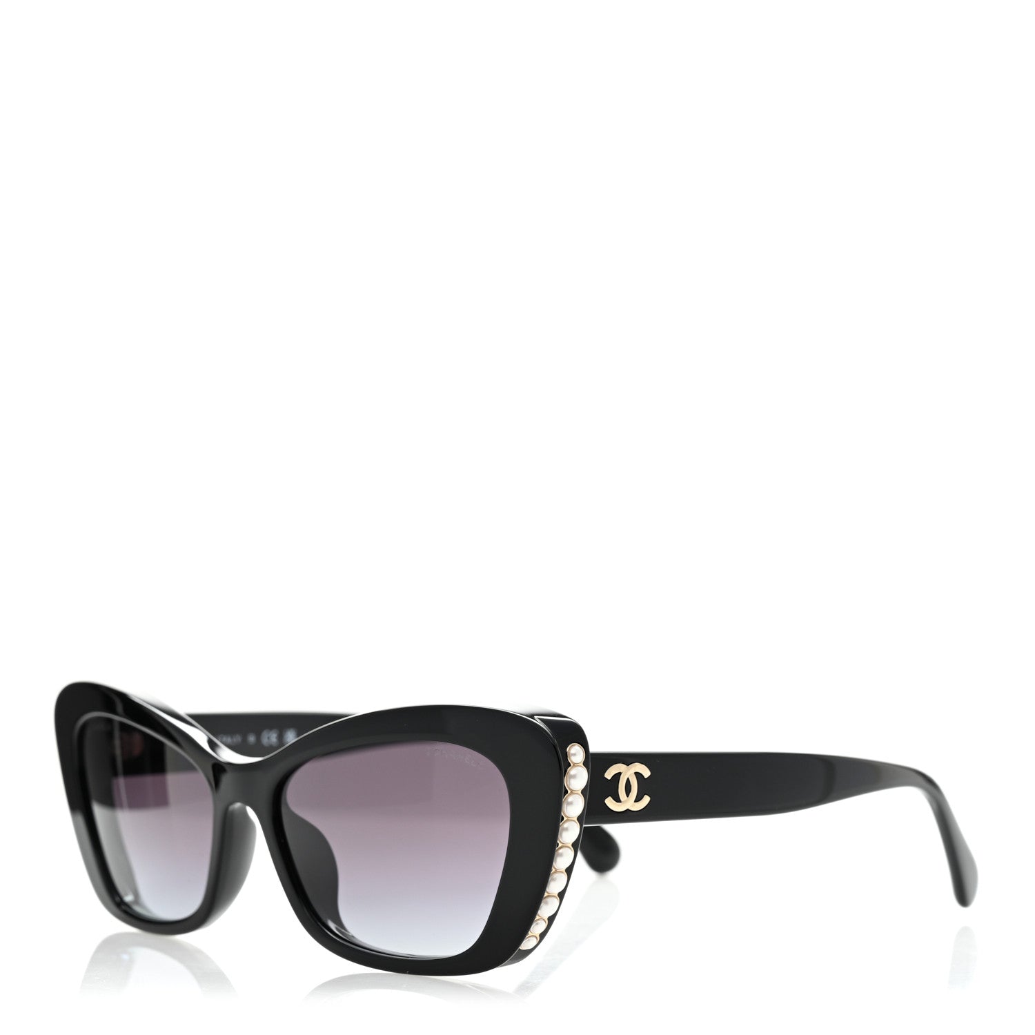 Chanel Acetate Pearl Cat Eye CC Sunglasses 5481-H-A Black 1 of 8