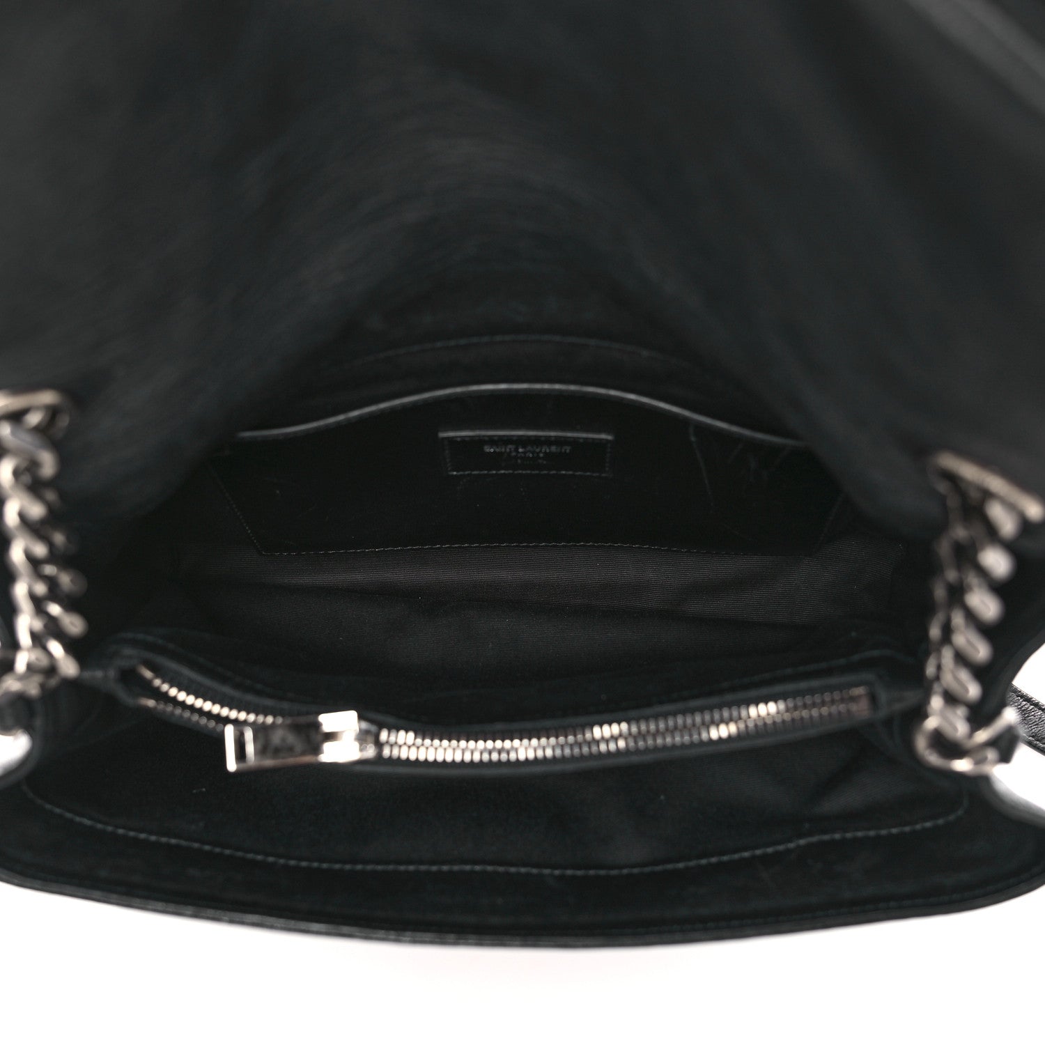 Saint Laurent Sheepskin Medium West Hollywood Monogram Fold-Over Bag Black 5 of 9