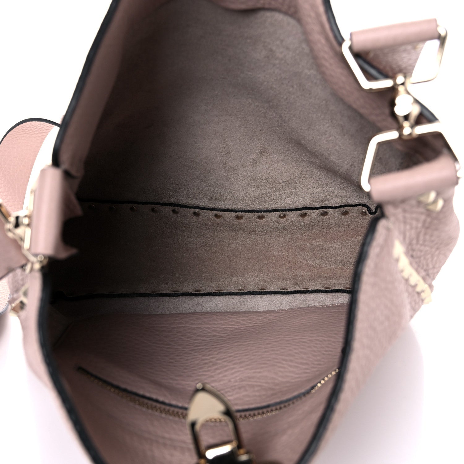 Valentino Garavani Pebbled Calfskin Small Rockstud Flip-Lock Messenger Bag Water Rose 5 of 10