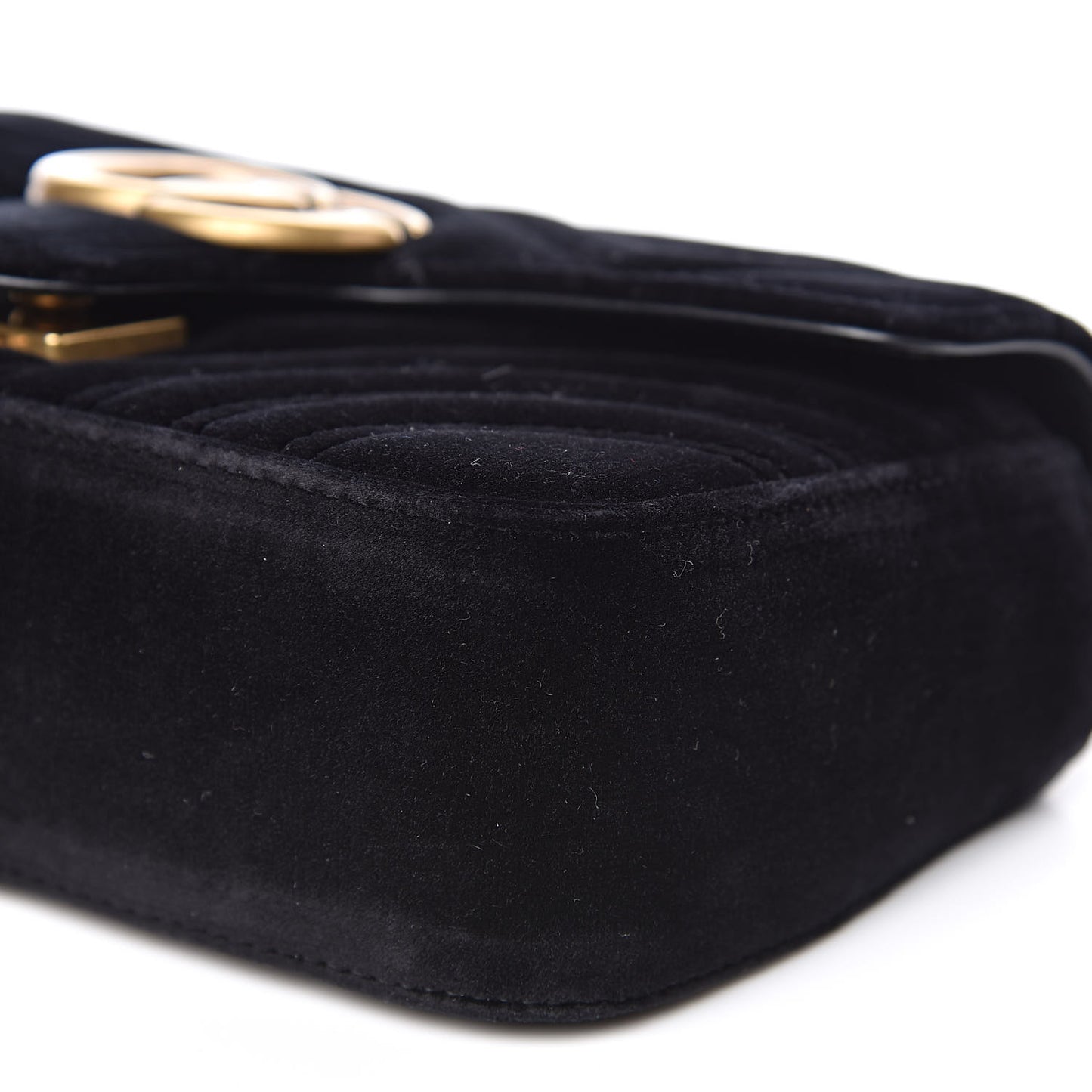 Velvet Matelasse Mini GG Marmont Shoulder Bag Black