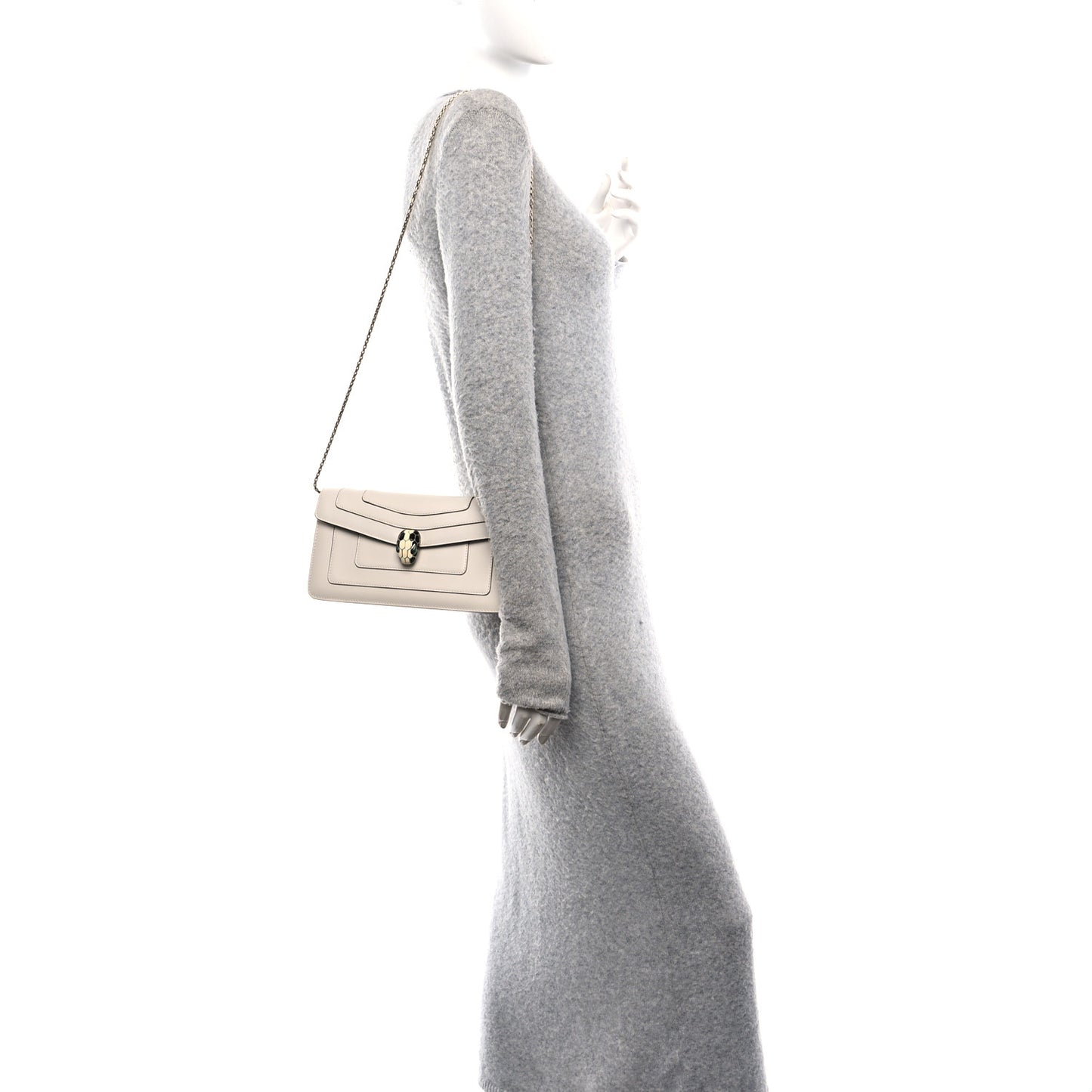 Calfskin Serpenti Forever Shoulder Bag White Agate