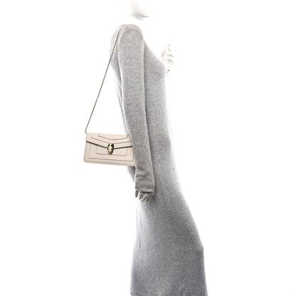 Bulgari Calfskin Serpenti Forever Shoulder Bag White Agate 3 of 10