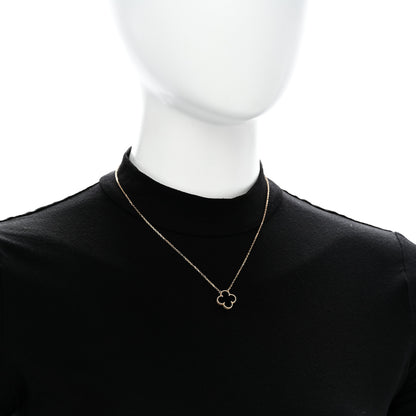 Van Cleef & Arpels 18K Yellow Gold Black Onyx Vintage Alhambra Pendant Necklace 2 of 6