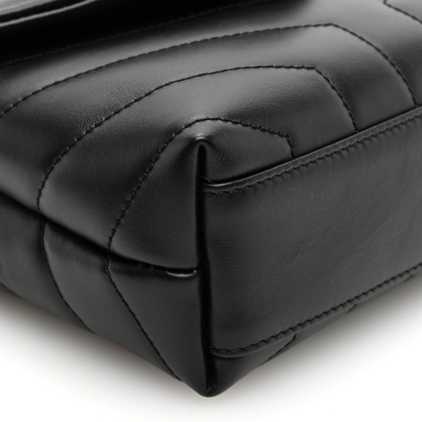 Calfskin Y Quilted Monogram Toy Loulou Crossbody Bag Black