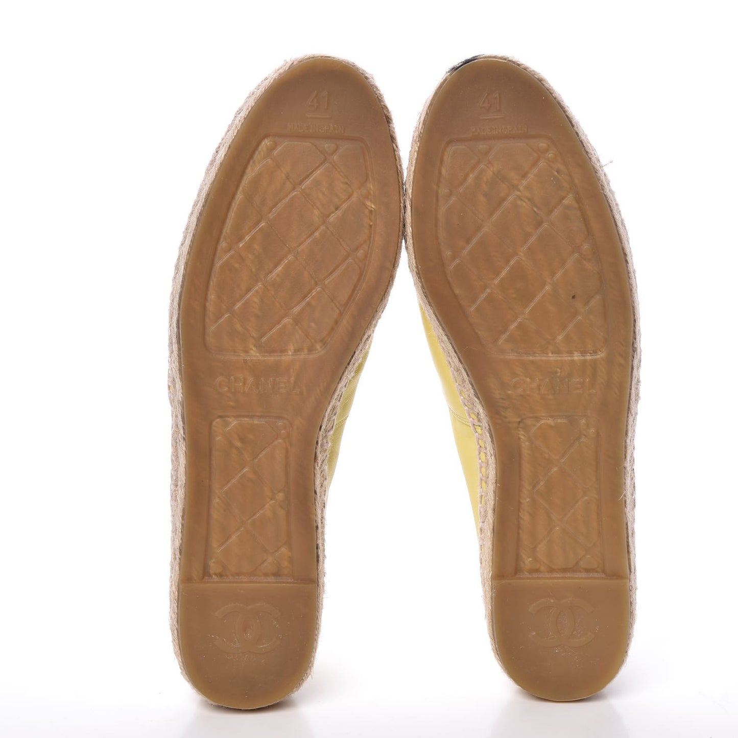 Lambskin CC Espadrilles 41 Yellow