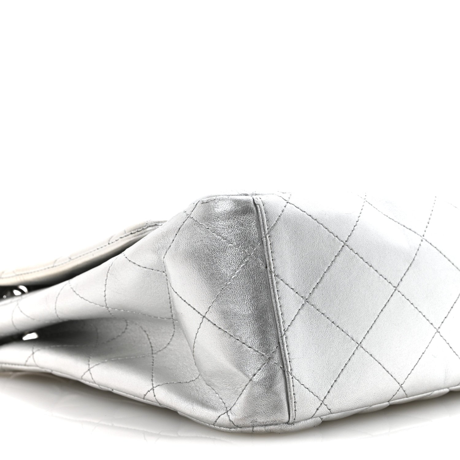 Chanel Metallic Lambskin Quilted Maxi Single Flap Silver 9 of 14