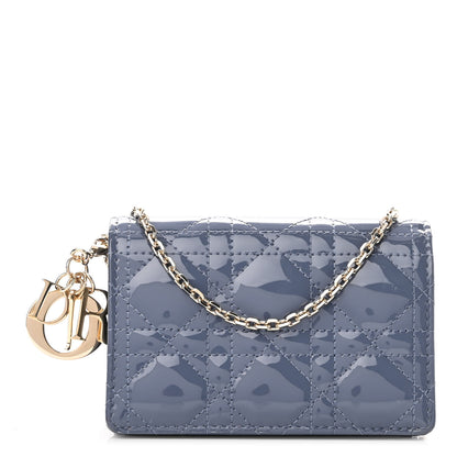 Christian Dior Patent Cannage Nano Lady Dior Pouch Cloud Blue 1 of 9