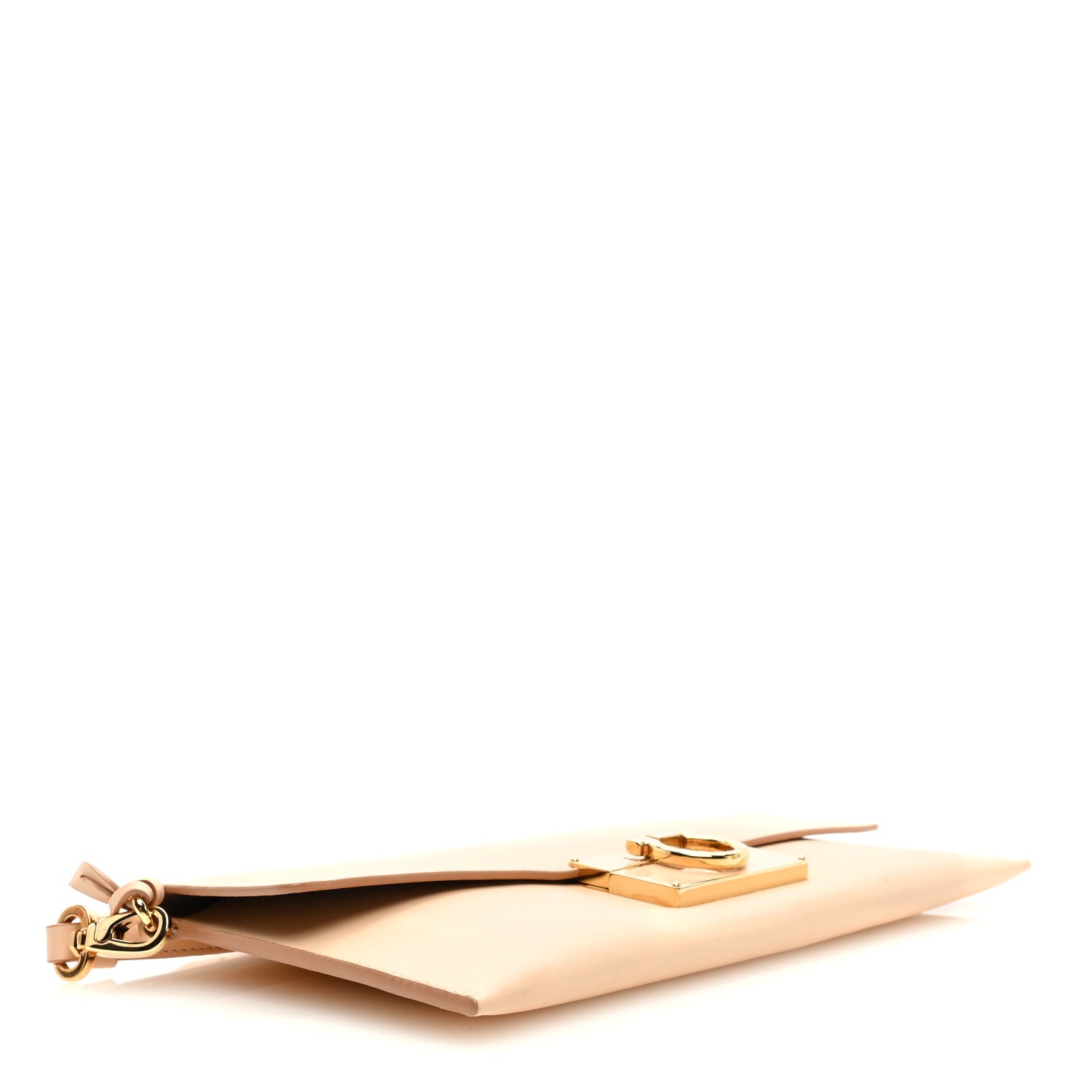Salvatore Ferragamo Nuage Calfskin Afef Lock Story Gancini Clutch Beige 4 of 6