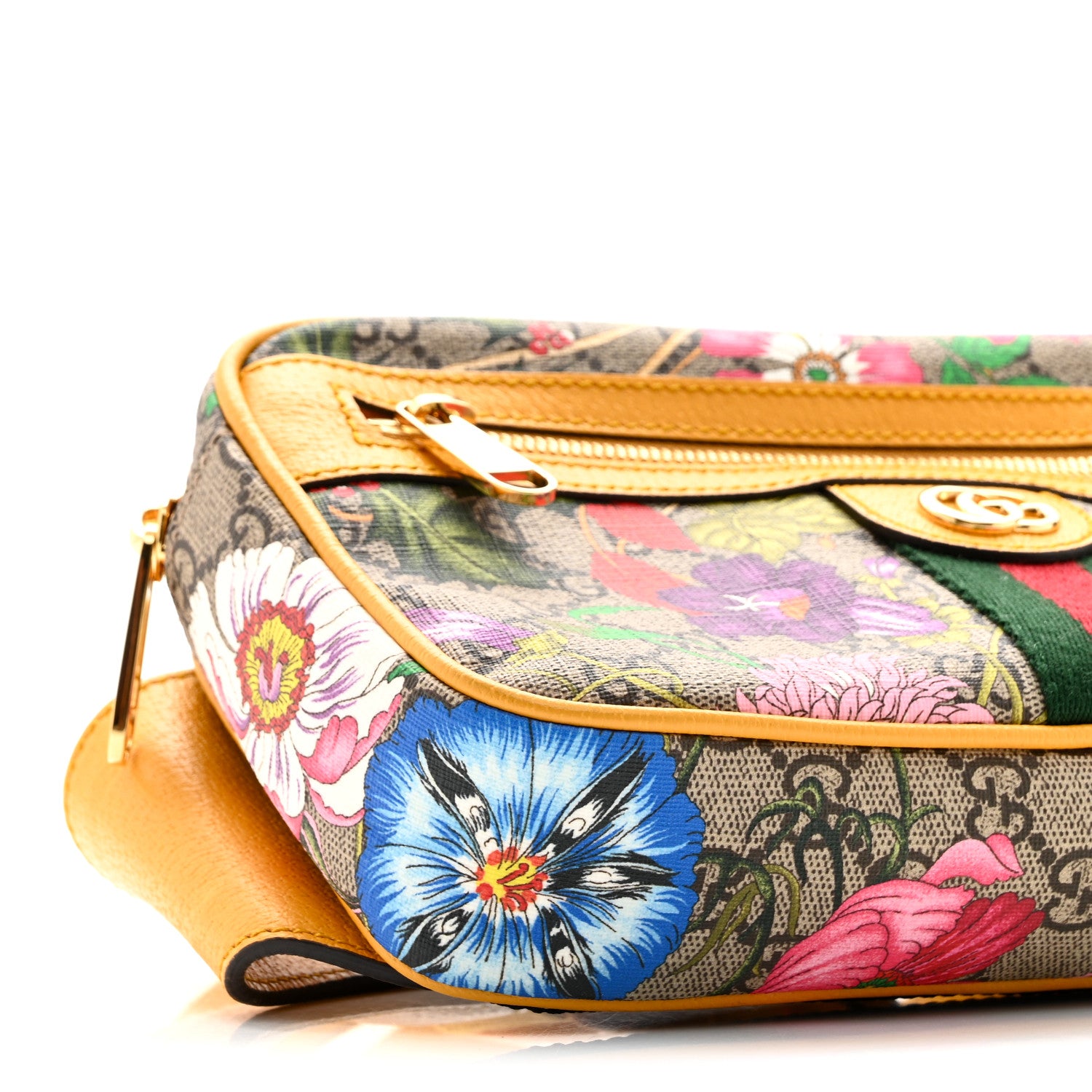 Gucci GG Supreme Monogram Flora Medium Ophidia Belt Bag Beige Multicolor Crop 9 of 10