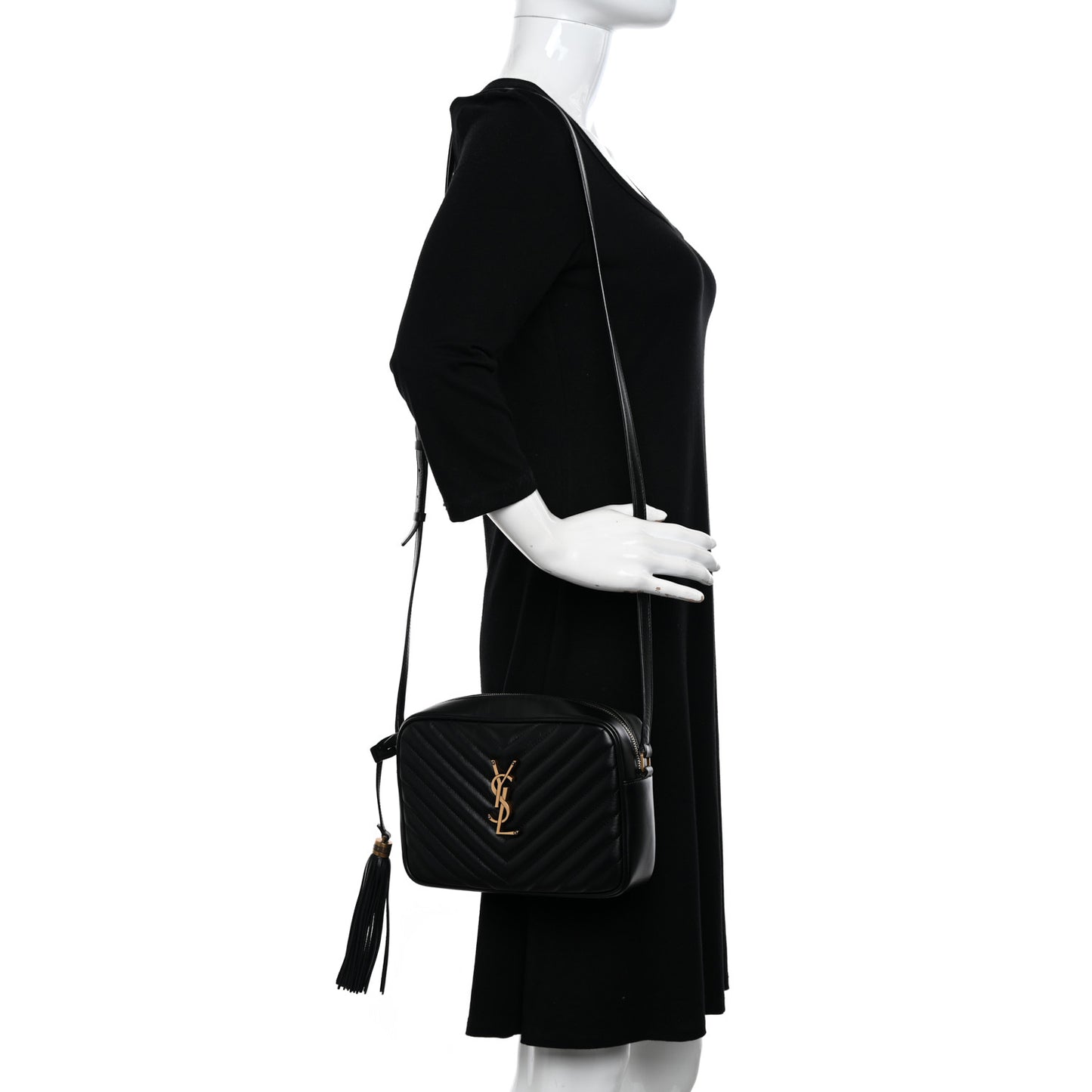 Calfskin Matelasse Monogram Lou Camera Bag Black