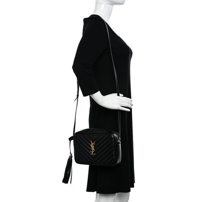 Saint Laurent Calfskin Matelasse Monogram Lou Camera Bag Black 2 of 10