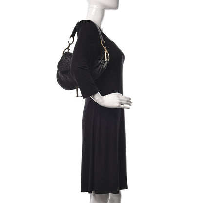 Christian Dior Ostrich Saddle Bag Black 2 of 10