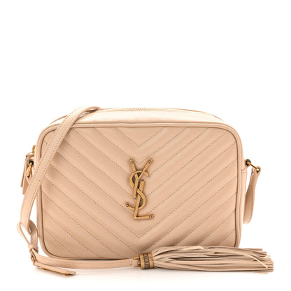 Saint Laurent Calfskin Matelasse Monogram Lou Camera Bag Dark Beige 1 of 10