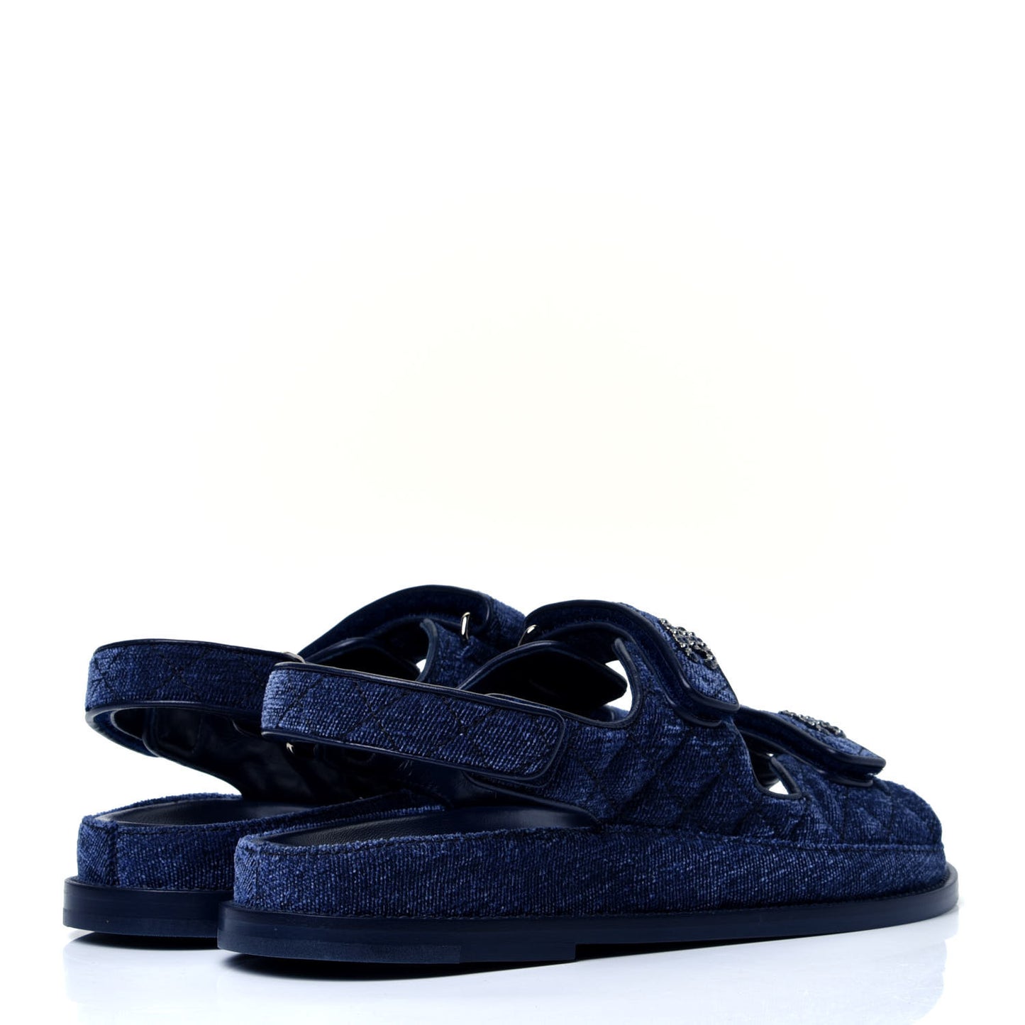 Velvet Velcro Dad Sandals 40 Blue