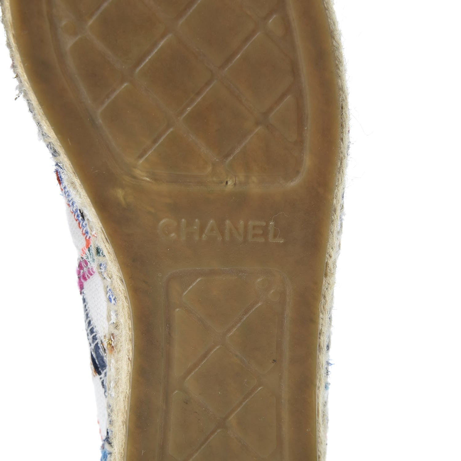 Chanel Tweed Grosgrain CC Espadrilles 41 White Blue Pink Green Black 8 of 10