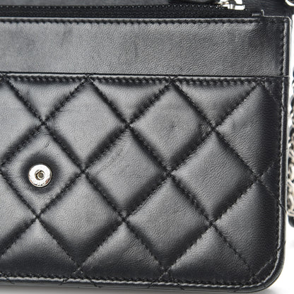 Chanel Lambskin Quilted Wallet On Chain WOC Black 13 of 15