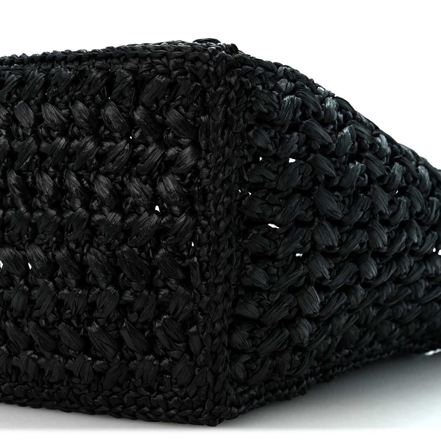 Raffia Coco Beach Shopping Bag Black