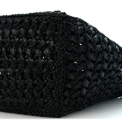 Chanel Raffia Coco Beach Shopping Bag Black 10 of 10