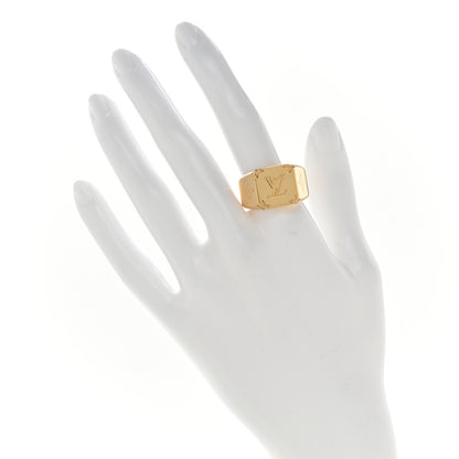 Louis Vuitton Monogram Signet Ring M Gold 2 of 5