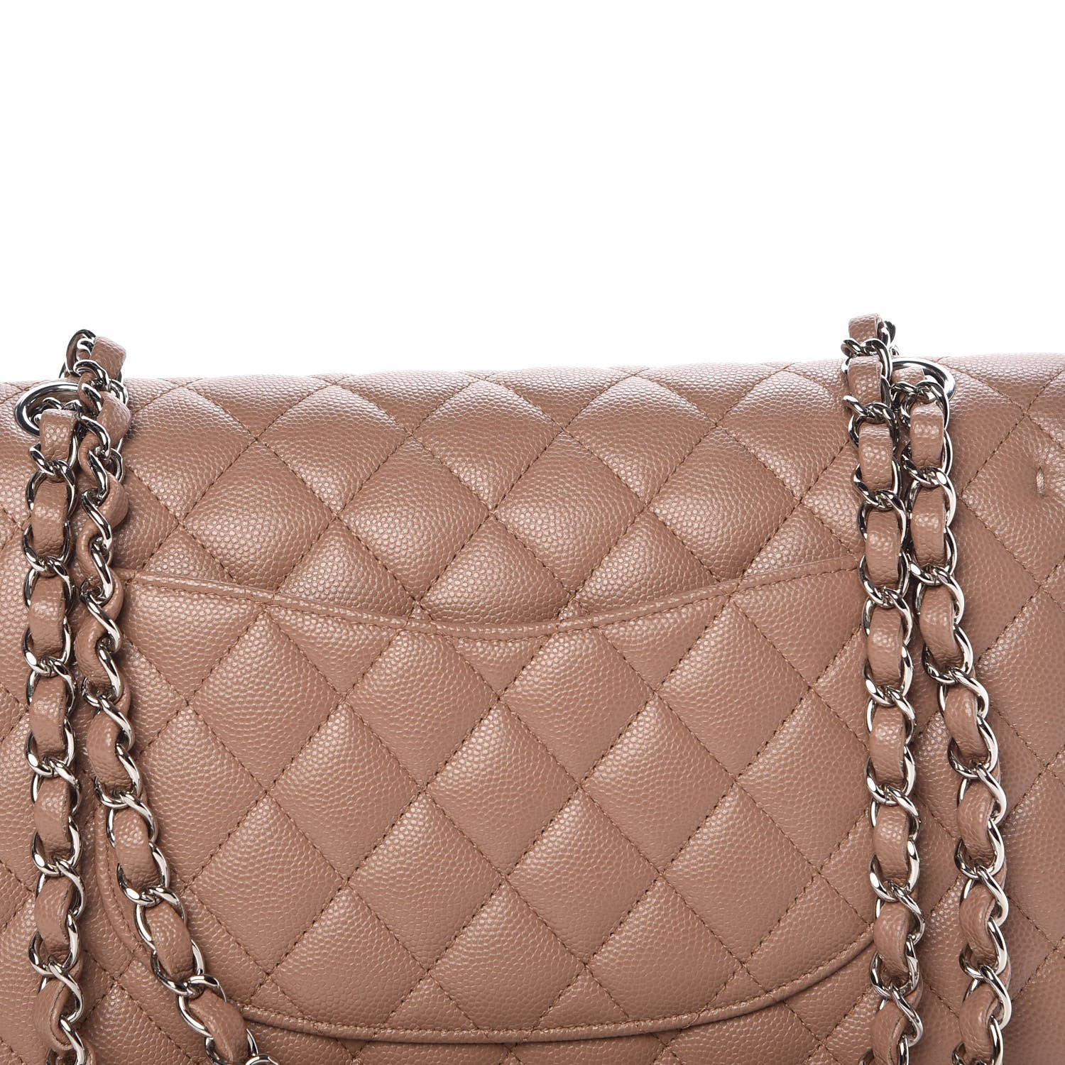 Chanel Caviar Quilted Medium Double Flap Dark Beige 10 of 13