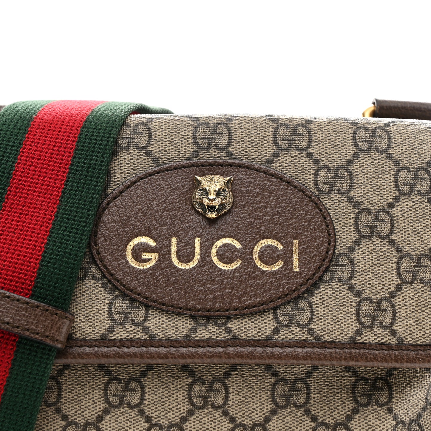 GG Supreme Monogram Web Small Neo Vintage Double Flap Messenger Bag Beige New Acero