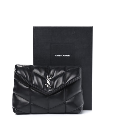 Saint Laurent Lambskin Monogram Loulou Puffer Pouch Clutch Black 11 of 11