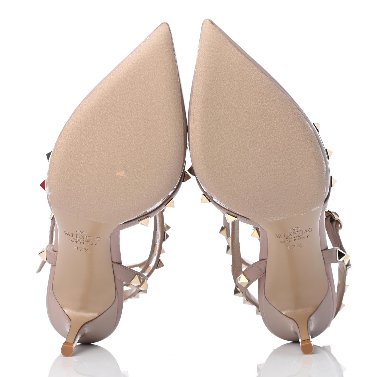 Valentino Garavani Patent Nappa Rockstud Ankle Strap 65mm Pumps 37.5 Poudre 10 of 18