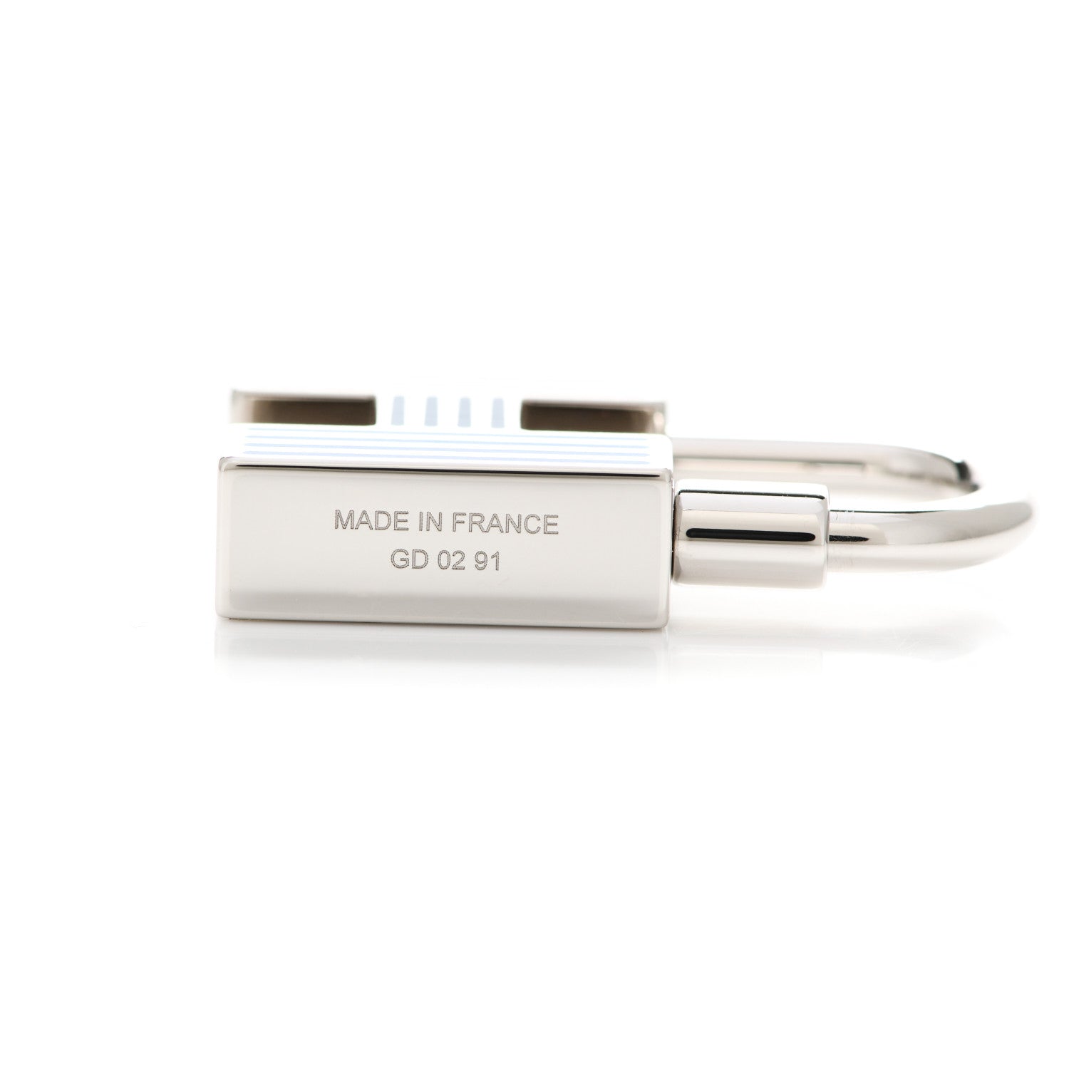 Hermes Lacquered Palladium Cadenas Quizz Rainbow Key Ring Camaieu De Bleus 4 of 5