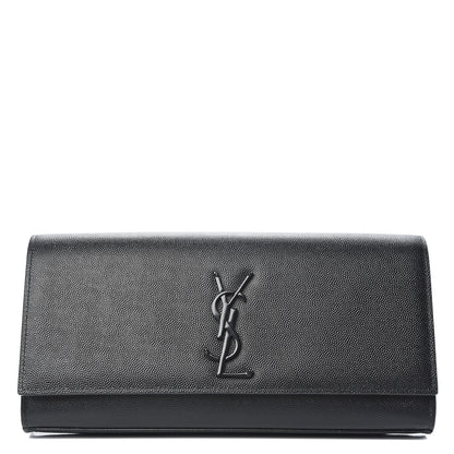Saint Laurent Grain De Poudre Monogram Cassandre Clutch Black 1 of 17