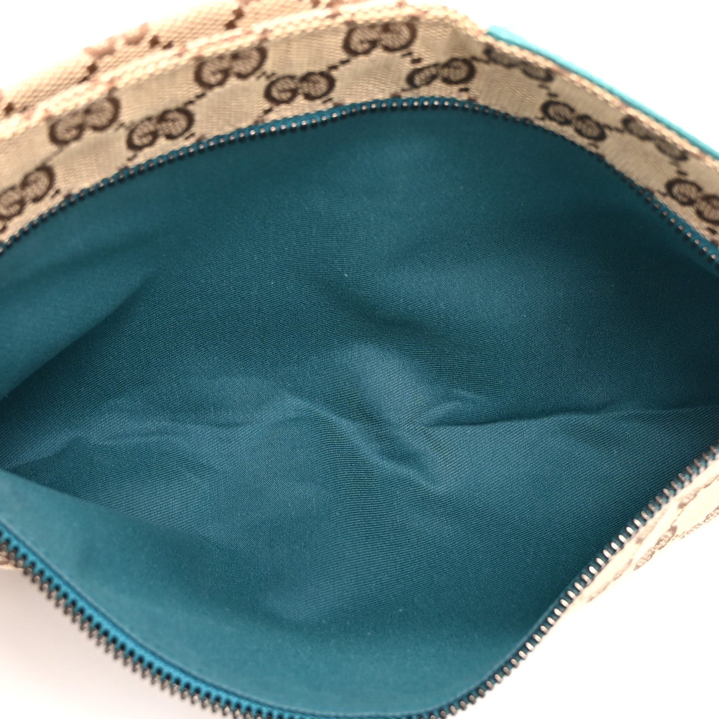 GG Monogram Web Double Pocket Belt Bag Turquoise