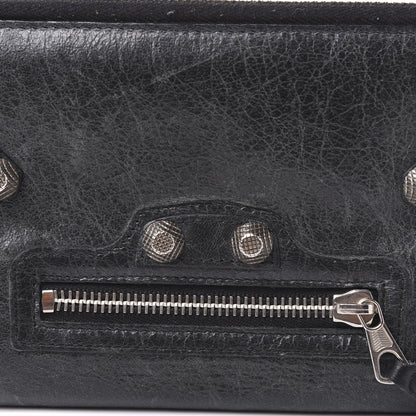 Balenciaga Agneau Giant 12 Silver Hardware Compagnon Wallet Black 8 of 8