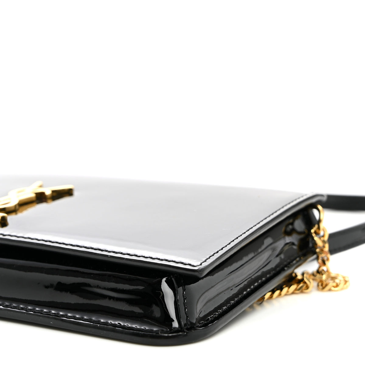 Saint Laurent Patent Monogram Phone Holder Crossbody Black 10 of 11