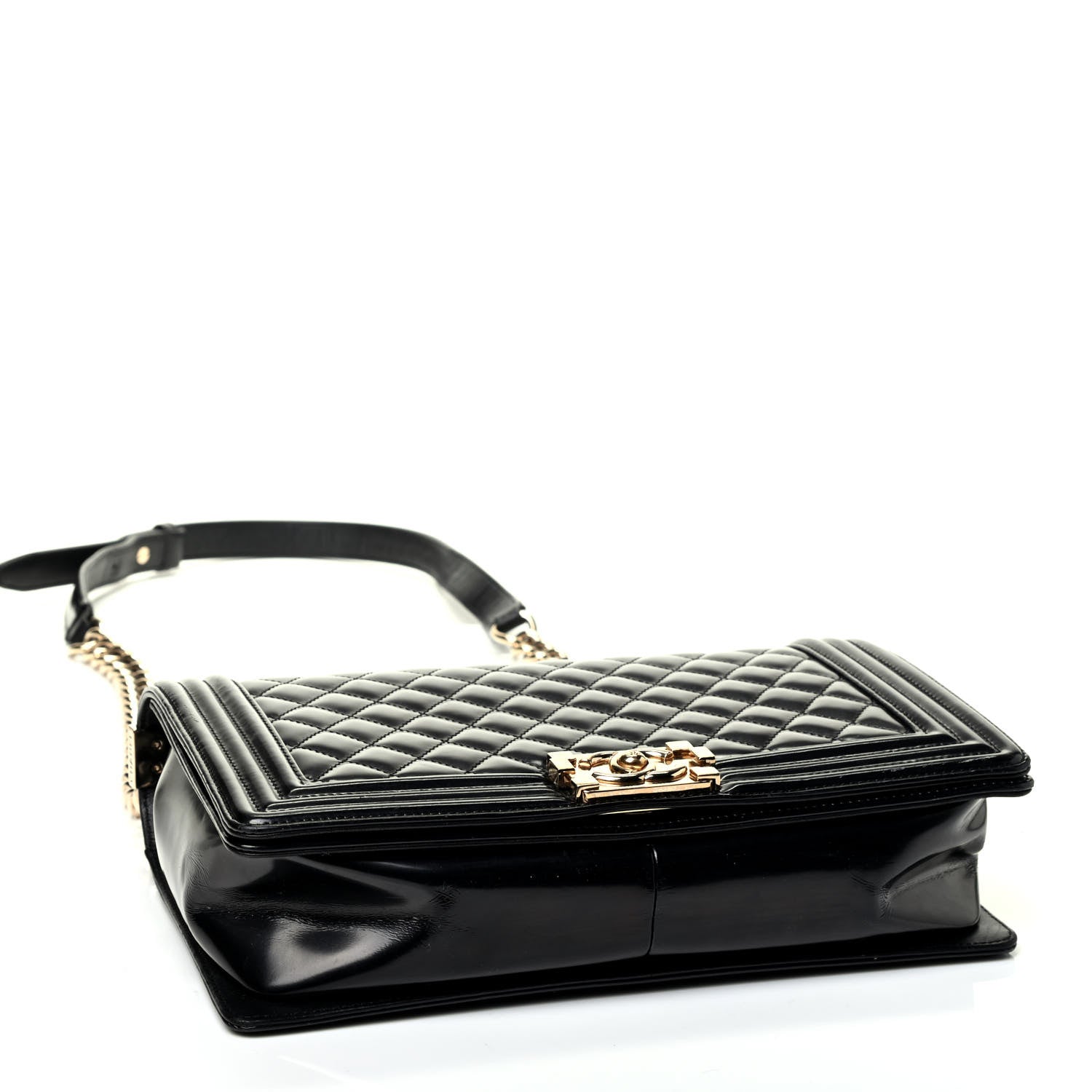 Chanel Iridescent Glazed Calfskin Quilted New Medium Boy Flap Black 3 of 5