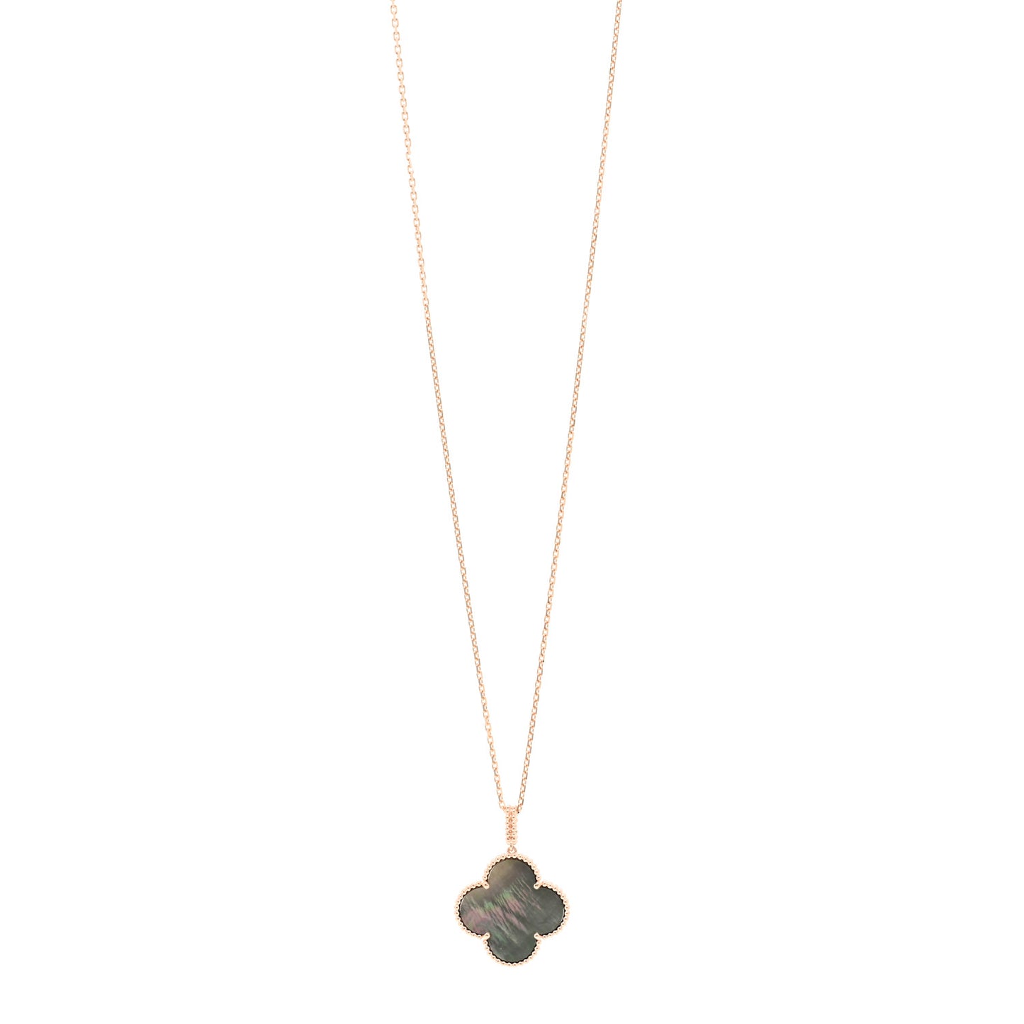 18K Rose Gold Gray Mother of Pearl Magic Alhambra Long Necklace