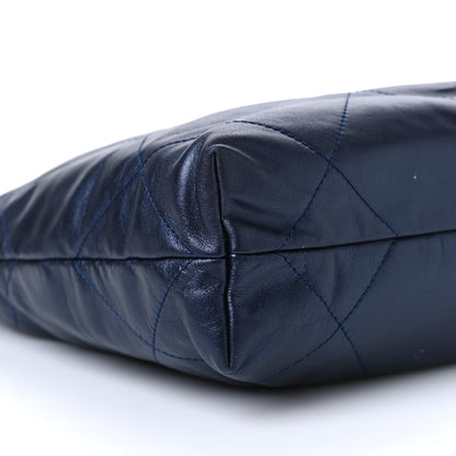 Chanel Metallic Calfskin Quilted Small Chanel 22 Navy Blue 10 of 12