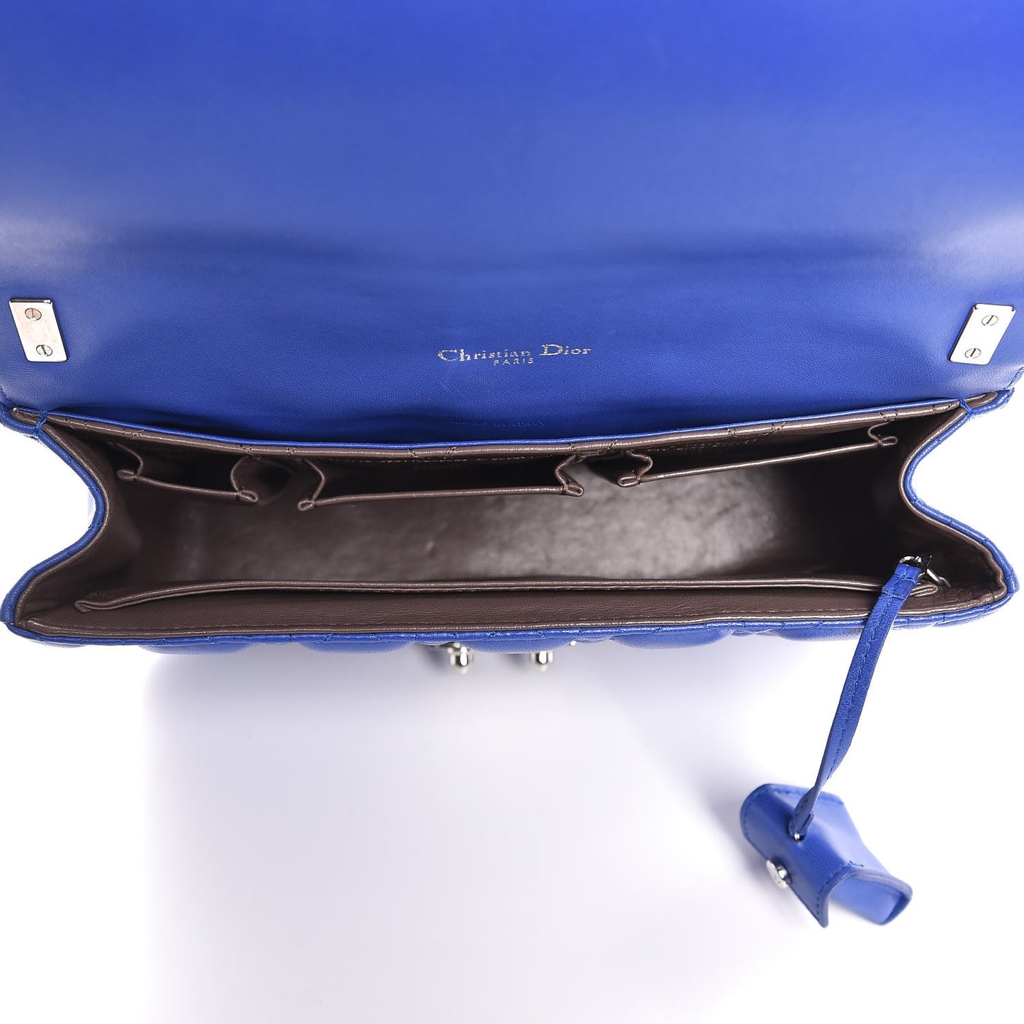 Lambskin Cannage Medium Miss Dior Flap Blue