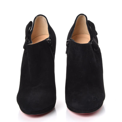 Christian Louboutin Suede Bow 100 Booties 37.5 Black 2 of 9