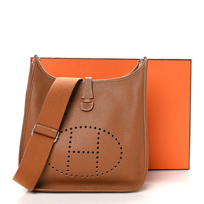 Hermes Taurillon Clemence Evelyne III PM Gold 11 of 11