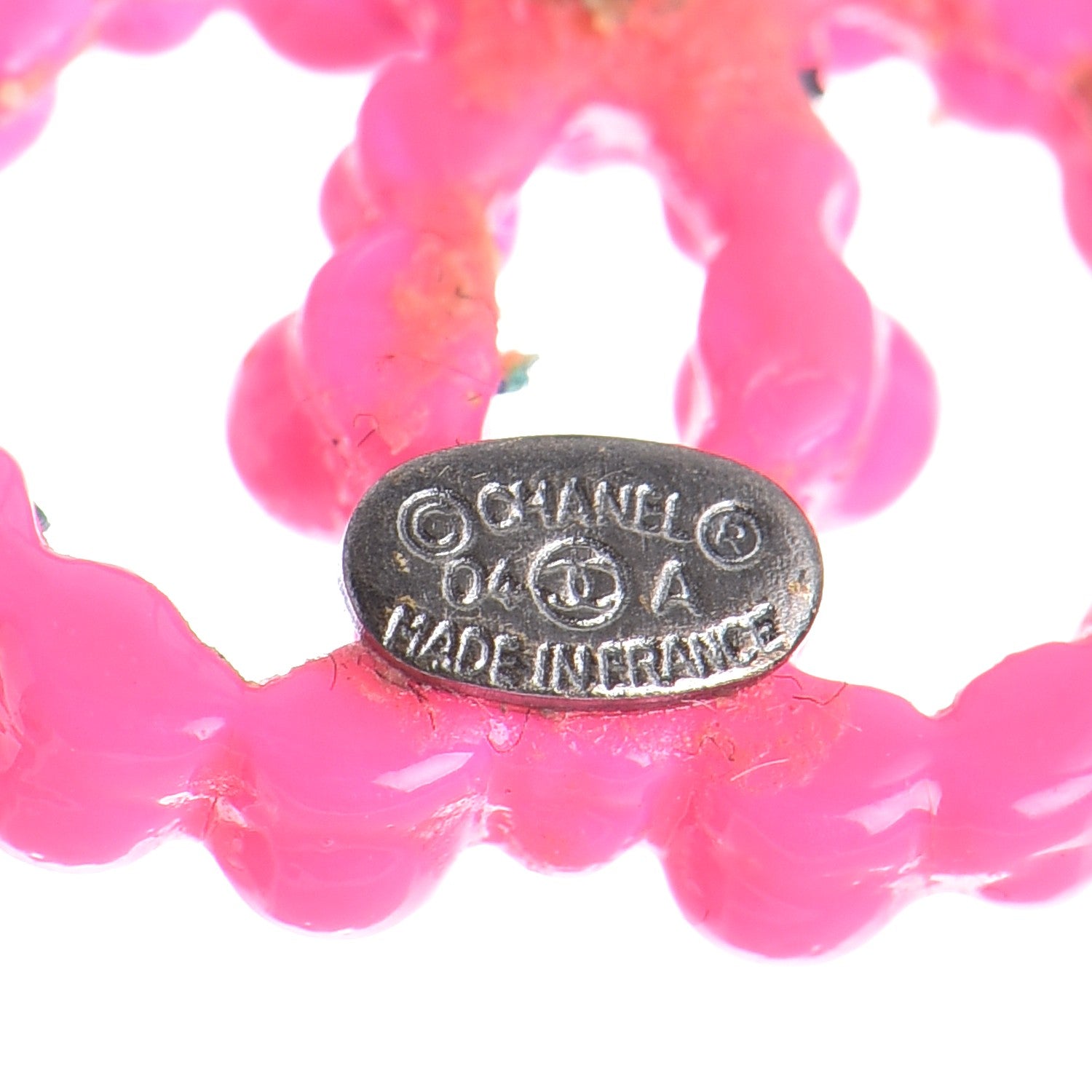 Chanel Resin Ruthenium CC Earrings Pink 4 of 7