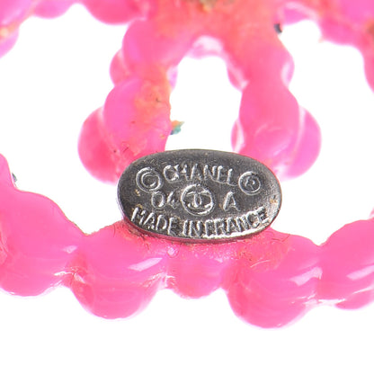 Chanel Resin Ruthenium CC Earrings Pink 4 of 7