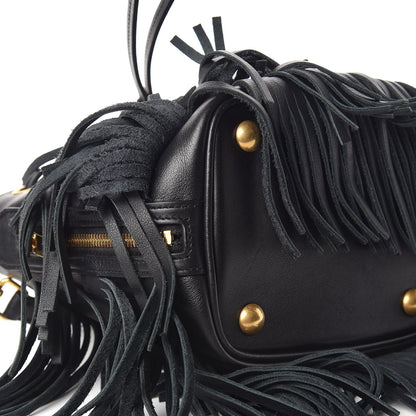 Saint Laurent Calfskin Small Emmanuelle Fringe Hobo Bag Black 5 of 9