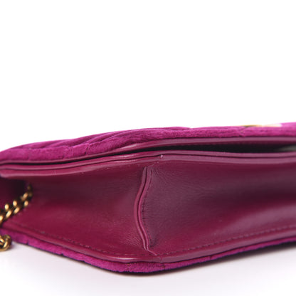 Gucci Velvet Matelasse GG Marmont Mini Bag Fuchsia Violet Cyclamen 5 of 10