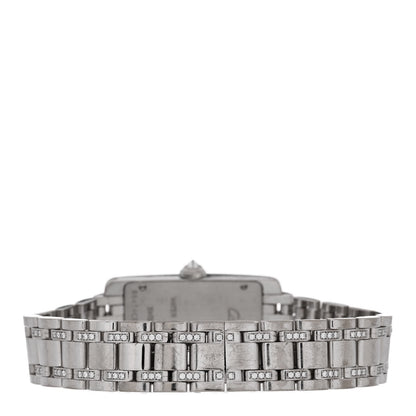 Cartier 18K White Gold Diamond Bezel 19mm Tank Americaine Quartz Watch 3 of 4