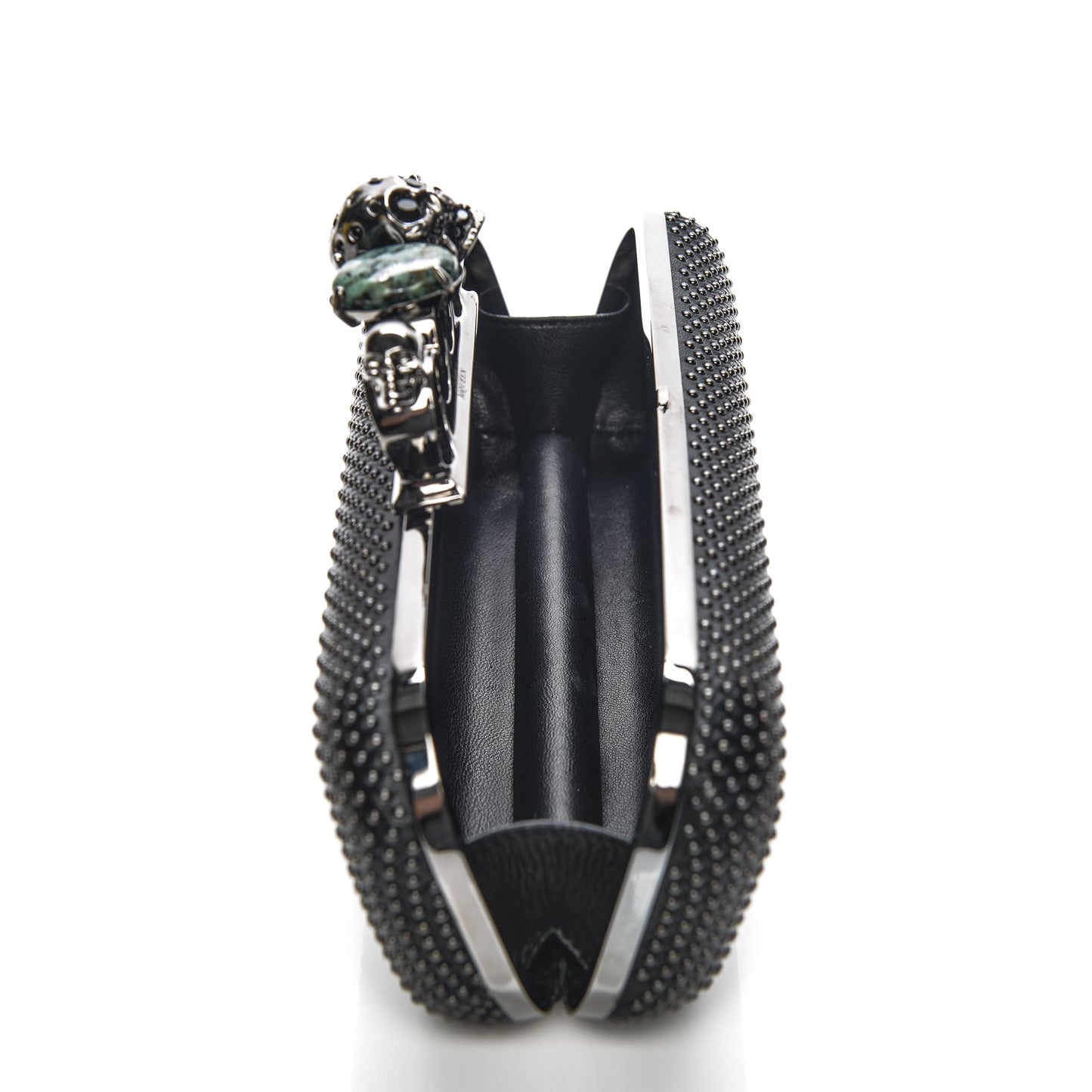 Studded Knucklebox Clutch Black