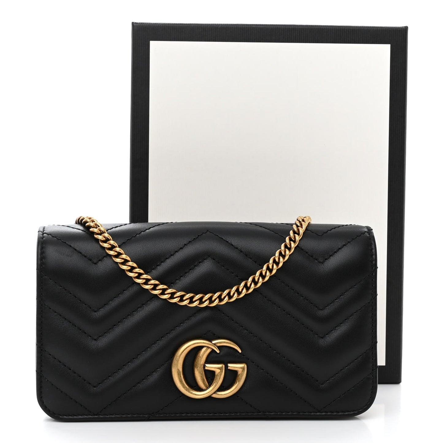 Calfskin Matelasse GG Marmont Mini Bag Black