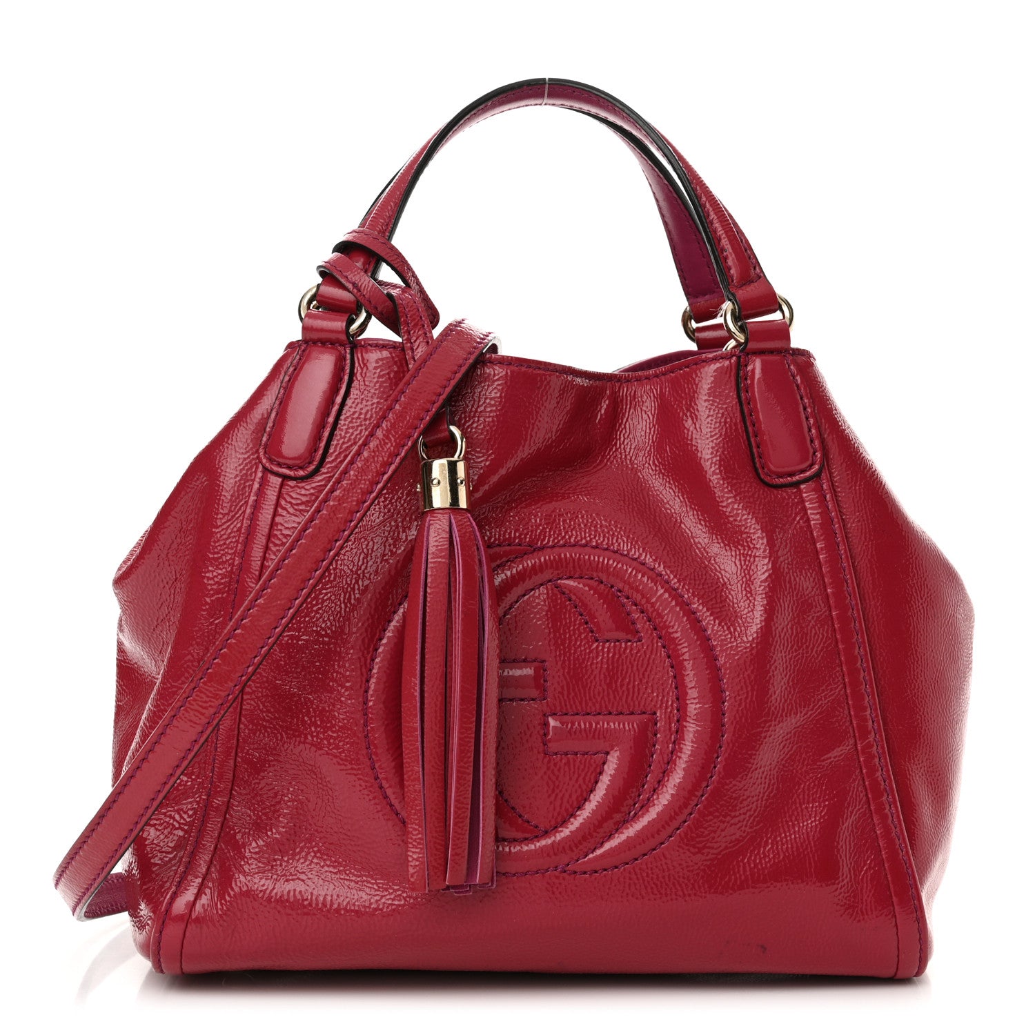 Gucci Patent Small Soho Shoulder Bag Bright Bougainvillea 1 of 13